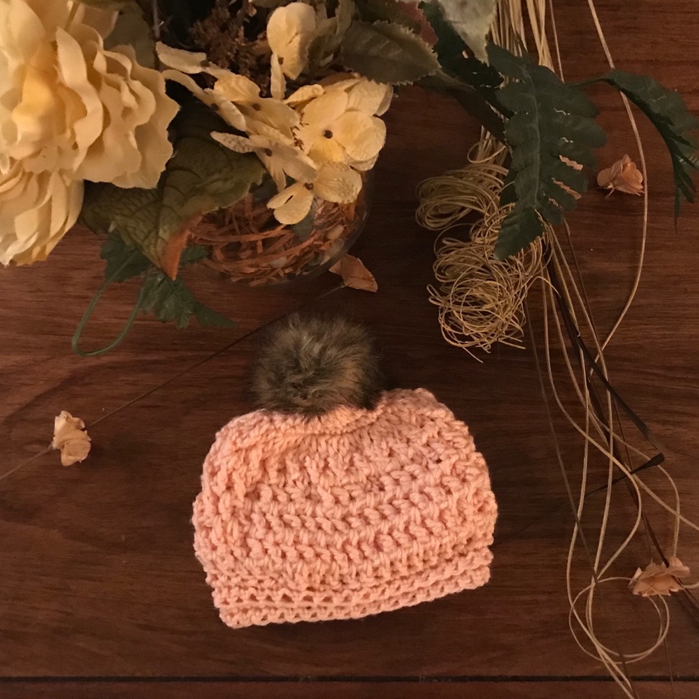 Faux Fur Pom Pom beanie